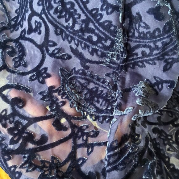 Reba Sleeveless Navy Velvet Burnout Dress - Size Large Cocktail, Evening, Party - Picture 4 of 10